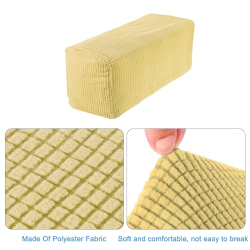 uxcell 2pcs Stretch Armrest Covers for Chairs/Sofas, Couch Arm Covers with Twist Pin, Furniture Protector Slipcovers Beige - color: Beige
