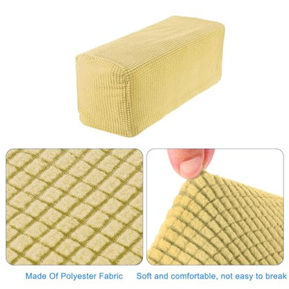uxcell 2pcs Stretch Armrest Covers for Chairs/Sofas, Couch Arm Covers with Twist Pin, Furniture Protector Slipcovers Beige - color: Beige