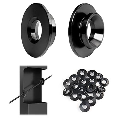 Muzata 20 Pack 1/8" 30 Degree Angle Wheel Black Cable Railing Grommets ONLY for Angle 1/8" 5/32" 3/16" Wire Rope T316 Stainless Steel Protector Sleeves Deck Cable Railing Hardware Kit Metal Posts CR79 - size: 20P, style: Black For Stairs
