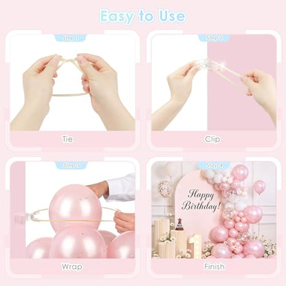 RELBRO Spring Clamps, 10 Pcs 3.5 Inch Clear Plastic Clips with 100 Pcs Long Balloons for Balloon Arch Backdrop Craft Decoration Projects