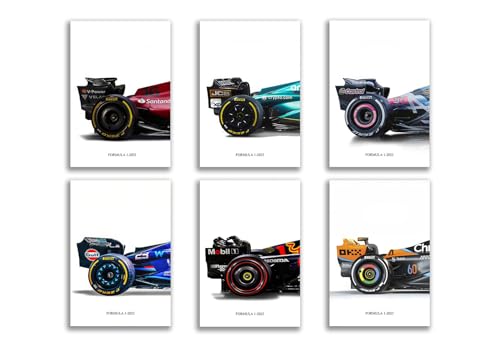 CSLGQGV Car Posters Classical Supercar Prints Vintage Racing Car Canvas Painting For Boys Room Pictures Wall Decor Living Room Aesthetics Bedroom Office (Unframed,8×10inch,6pcs) - color: colorful 1, size: 8" x 10" Poster