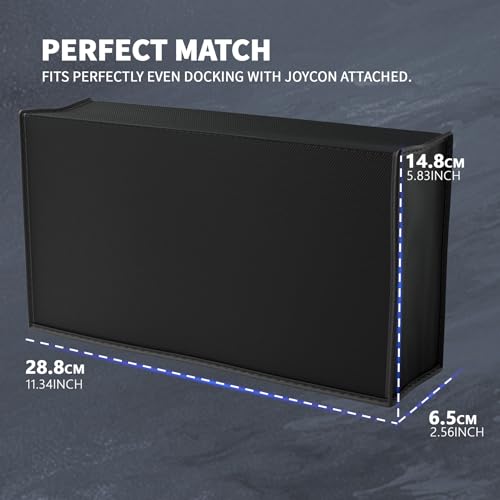 PlayVital Dust Cover for Nintendo Switch 2, Anti Scratch Dust Guard Waterproof Cover Sleeve for Nintendo Switch 2 Console & Charging Dock - Black - color: Black