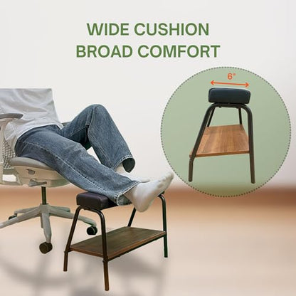 Double Step Footrest Under Desk Versatile Foot Stool Ottoman for Comfortable Desk Work Office Life (Black) - color: Black