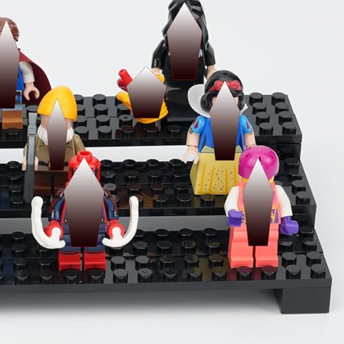 Brick Minifigure Display Case – 3-Tier Display Stand for LEGO Minifigures – Holds 35 Figures – Black Organizer Shelf for Collectors | Great Gift for Minifigure Lovers - size: 1 Pack 3-Tier