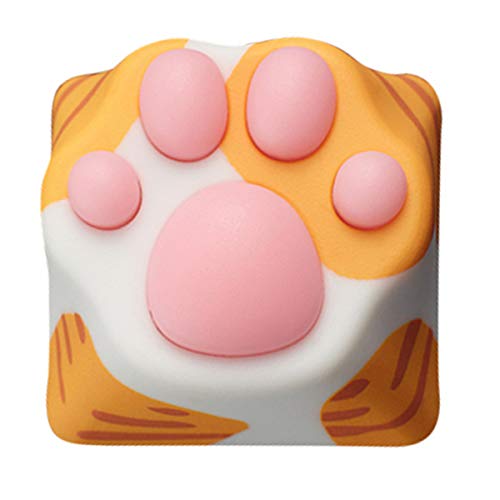 SYA ZOMOPLUS Cute Keycaps,Novelty Cat-Claws Keycap 3D Model OEM Profile Keyboard Keycaps Squishy-Paws Custom Key Caps for Cherry MX Switches Mechanical Gaming Keyboard(Orange1pcs) - color: Orange-1pcs