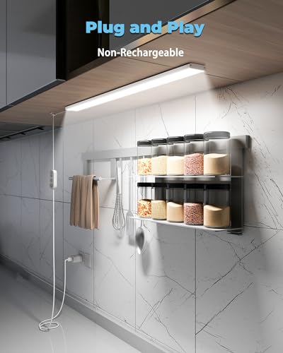 ASOKO Plug-in Under Desk Light, 24Inch LED Workbench Lights with Super Brighten 900Lumen and 3 Temps (3000K/4000K/6000K) for Kitchen Sink/Desk/Workbench-No Motion Sensor Unction - size: 24 Inch-New