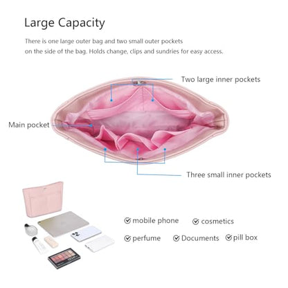 YONEBN waterproof Storage Bag Lightweight Large Capacity nylon Bag Inner Bag Handbag Organizer - color: Pu/Charming