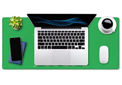 SSOIU Extended Gaming Mouse Pad (35.5x15.7 in), Large Stable Rubber Base Mousepad with Stitched Edges, Keyboard Mouse Mat Desk Pad for Work, Game, Office, Home - AkA 1908 Cool Design Green Color - color: Aka 1908