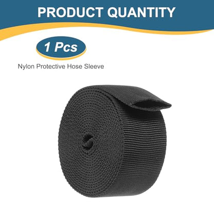 HARFINGTON Nylon Protective Hose Sleeve 0.9" ID 10FT Cable Cover Sheath Hydraulic Hose Protector Wrap for Welding Cord Tig Torch Hydraulic, Black - size: 0.9" ID 10FT