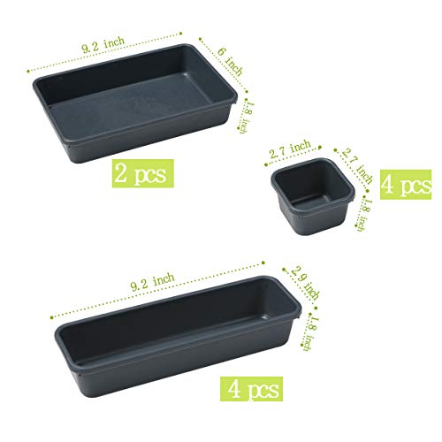 Interlocking Desk Drawer Organizer Separators for Kitchen, Bathroom, Makeup, Office (Set of 10)