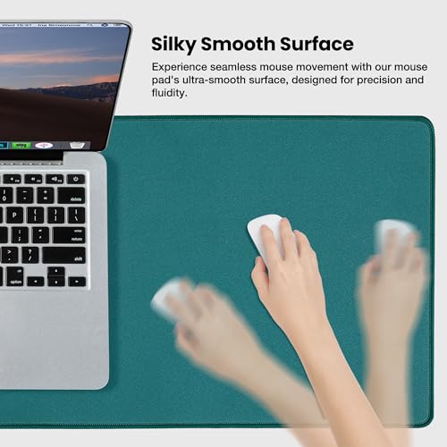 ALOANES Green Waterproof Desk Mat, Large Mouse Pad with Extended Mouse Mat, with Anti Slip Base, Stitched Edge, Grain Jacquard Surface, Perfect for Gamer, Office& Home 3XL(35.43"x15.74"x0.12") - color: 01- Pro Green, size: 3XL(35.4" x 15.7")