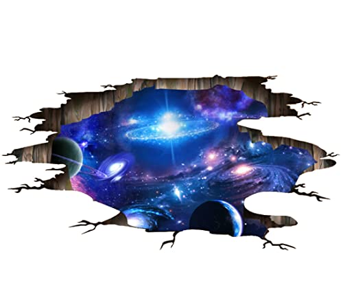 Blue Purple Galaxy Wall Decals, Removable Sticker,The Art Magic 3D Milky Way Dreamscape Home Decor (4 Sheets) - color: New Galaxy