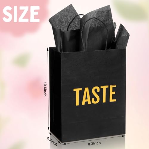 Kolldenn 5 Senses Gift Bags for Him for Her with 10 Pcs Tissue Paper, Paper Bags with Handles Five Senses Gifts for Valentines Christmas Birthday Wedding Anniversary(Black,8.3 x 4.3 x 10.6 Inch) - color: Black, size: 8.3 x 4.3 x 10.6 Inch