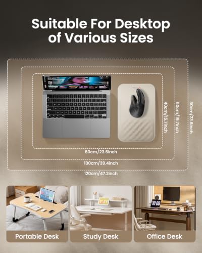 ProtoArc MP50 Ergonomic Mouse Pad with Wrist Rest, MP50 Mousepad with Massage Design, Soft Memory Foam and Non-Slip PU Base for Pain Relief, Desk, Home, Office, 12x8 Inches, Beige (Mouse Not Included) - color: Beige Lycra