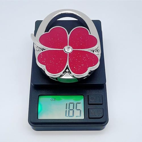 ROFLYER Four Leaf Clover Design Foldable Handbag Hanger Folding Purse Table Hook Holder (Red) - color: Red