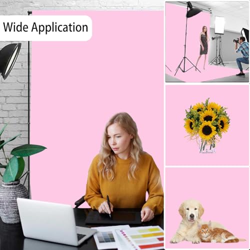 Pink Photo Backdrop for Photoshoot, Pink Photography Backdrop for Portraits, Fabric Background for Product Photography and Video Creation 5FTx7FT - color: Pink, size: 5x7 FT