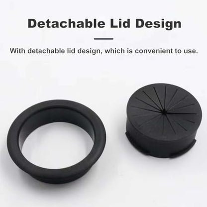 2 Pack 2 Inch Flexible Desk Grommet, ABS Cable Hole Cover for Home Office Table Wire & Cord Management- Black