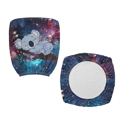 Galaxy Koala Computer Chair Cover Stretchable Office Chair Covers 2 Piece Universal Fit Most Wheelchairs,Computer Chairs,Gaming Chairs Cute Washable Slipcovers Protector Starry Night - color: Galaxy Koala
