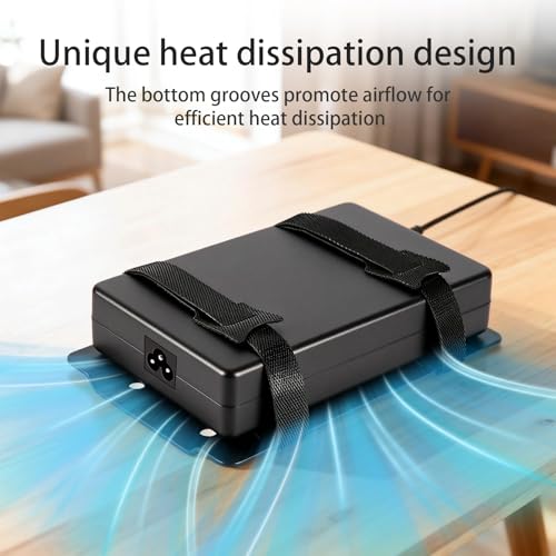 2 Pcs Universal Metal Laptop Charger Holder, Adjustable Under Desk Power Brick Mount Organizer for Charging Bricks & Cables Space Saving Power Adapters Mount, Secure Supply Holder for Chargers,Black - size: Middle