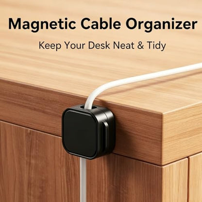 Magnetic Cable Clips, 9 Pack Cord Organizer Holder for Desk, Home, Office, Car, Nightstand, Adhesive Wire Management