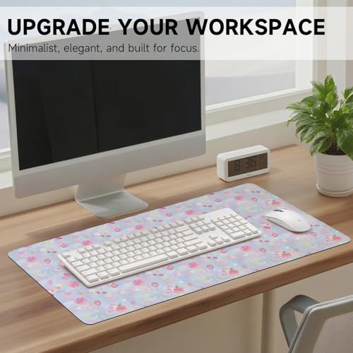 AUPET PU Leather Desk Pad Protector Blotter, Animal 35 x 17in Large Mouse Pad,Cute Office Desk Mat,Waterproof Non-Slip Desk Writing Drawing Pad for Office Home Game (Cute Pastel Cat) - color: Cute Pastel Cat
