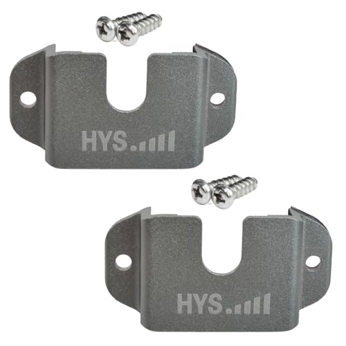 HYS Aluminium Alloy Car Mount Kit for CB, VHF & UHF Radios, Handheld Radio Bracket with Hand Mic Holder and Base, 2pcs, Gray - color: Gray, size: 2 Pieces