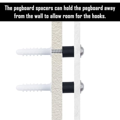 120 Pieces Pegboard Mounting Kit Wall Peg Boards Installation Accessories Pegboard Spacer Kit Includes Screws, Anchors, Spacers and Washers for 1/4-Inch Pegboard (30 Sets)