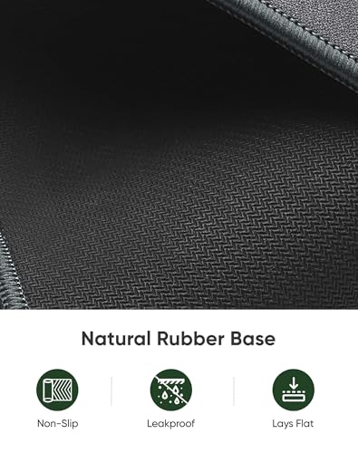 ALOANES Gray Waterproof Desk Mat, Large Mouse Pad with Extended Mouse Mat, with Anti Slip Base, Stitched Edge, Grain Jacquard Surface, Perfect for Gamer Office & Home, 3XL(35.43"x15.74"x0.12") - color: 01- Pro Gray, size: 3XL(35.4" x 15.7")