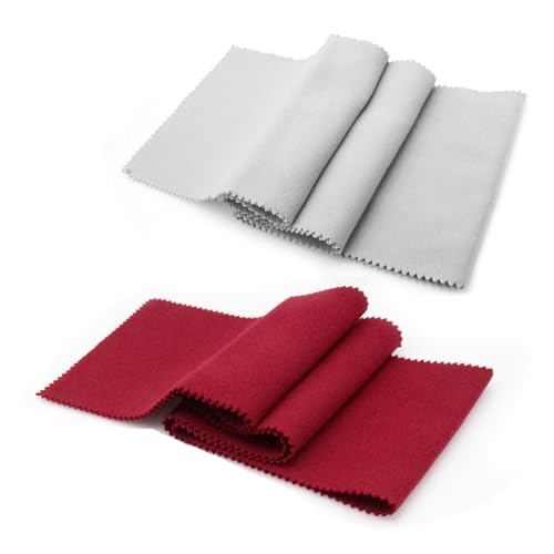 CashBeat 88 Key Piano Keyboard Dust Cover Velvet Red Gray Set | Velvet cloth, red and gray 2-pack, fits 88-key upright grand digital piano, anti-dust keyboard protector - size: cover