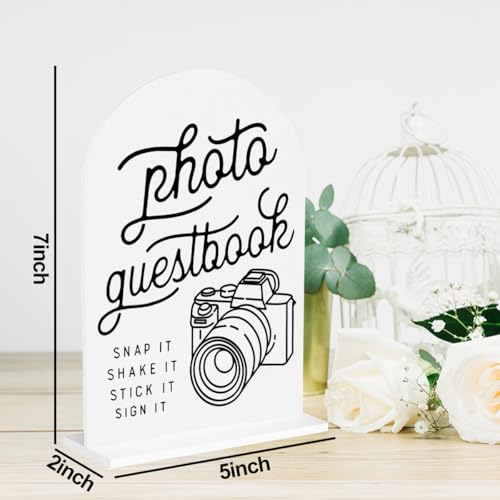 Photo Guest Book Sign, Wedding Guest Book Desk Decor, Wedding Engagement Party Bridal Shower Table Desk Acrylic Sign - color: Photo Guestbook
