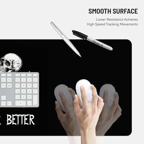Mousepad Desk Mat Gaming Large Keyboard Cute Office Desktop Computer Laptop XXL Long Big Kawaii Aesthetic Girly Pretty Design Women Girl Gamer Oversized Wide 30x12'' Mousepad, Skeleton Coffee - color: Skeleton Coffee