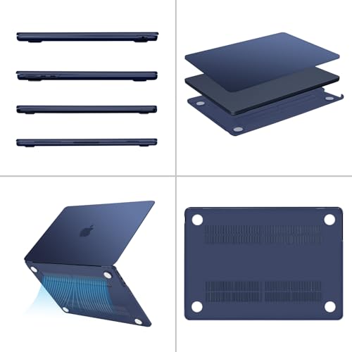 MOSISO Compatible with MacBook Air 13 inch Case M5 2026 M4 2025 M3 M2 2024-2022 A3449 A3240 A3113 A2681, Scratches-Resistant Protective Hard Shell for MacBook Air 13.6 inch Case, Midnight - color: Midnight