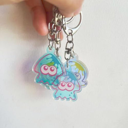 Game Squid Acrylic Keychain Set Anime Figure Pendant Keyrings Novelty Party Gift for Fans Boys Girls Women - color: 2pcs Squid Keychain