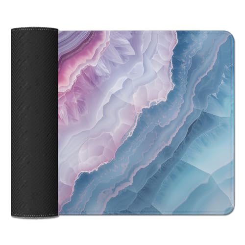Geode Agate Aesthetics Mouse Pad Desk Mat Large Desk Pad Alfombrilla para Mouse Computer Pad Long Mousepad with Stitched Edge Non-Slip Rubber Base for Office School Home (27.5X11.8 in) - color: geode agate