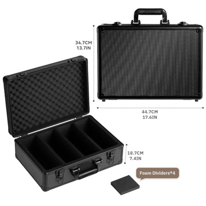 Card Storage Box Waterproof Card Case with Handle Portable Trading Card Case with Sponge Partition Graded Card Storage Case Organizer Fits CSG, BGS, CGC, SGC,PSA (L) - size: L