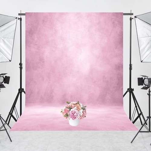 Abstract Professional Photography Backdrop for Portrait Photo Props Booth Background Photoshoot Studio with Polyester Fabric Roller Pocket on Top (6x8ft,Light Pink,No Stand) - color: Pink, size: 6'x8'