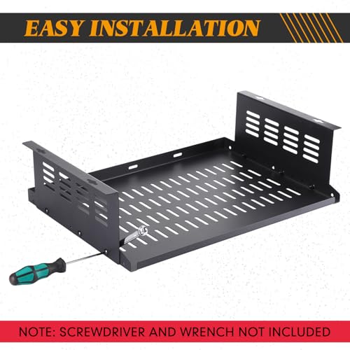 Under Desk Computer Mount for Small Form Factor SFF Computers and Pcs, Using Space 16.7" x H 4.75" x D 12" Mount Shelf Organizer for Office Home Workstation Gaming Stand up Desk - size: 4.75 inch High
