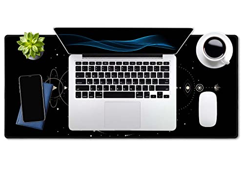 SSOIU Moon Phases Large Mouse Pad, Full Desk XXL Extended Gaming Mouse Pad 35.5" X 15.7", Waterproof Desk Mat Stitched Edges, Non-Slip Laptop Computer Keyboard Mousepad for Office and Home - color: Moon Phases