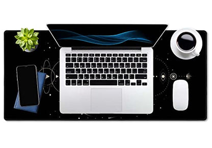 SSOIU Moon Phases Large Mouse Pad, Full Desk XXL Extended Gaming Mouse Pad 35.5" X 15.7", Waterproof Desk Mat Stitched Edges, Non-Slip Laptop Computer Keyboard Mousepad for Office and Home - color: Moon Phases