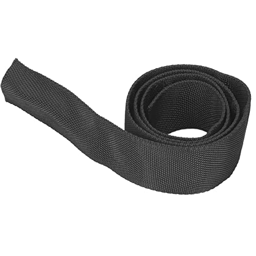 Rope Protector Sleeve, Polyester Winch Rope Protective Sleeve Black Universal Trolling Motor Cable Sleeve for 5cm/1.97in Width Cable Line(2M) - size: 2M