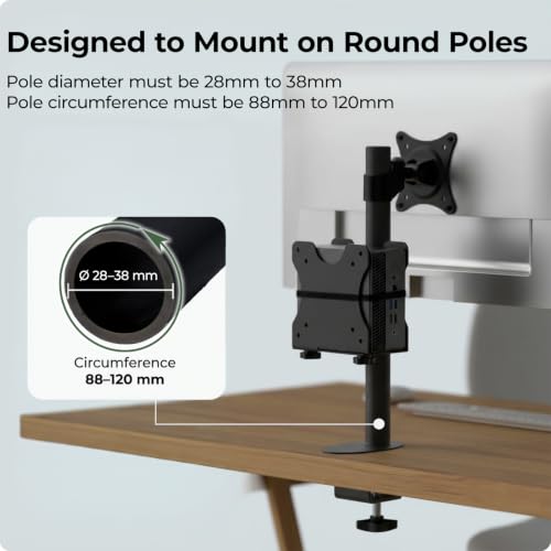 Yimaut Adjustable Mini PC Mount Bracket, VESA 75x75 & 100x100, Supports up to 12 lbs, Mount Behind Monitor, Under Desk, Wall, Monitor Arm or Stand Pole, Thin Client CPU Holder, Fits 0.63–2.76 in Wide