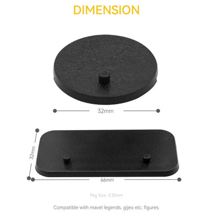 56PCS Action Figure Stand Bases, Assembly Display Holder Accessories, Fit for Most 6inch Mavel Legends Series/Gi Jeo Classified Series/D C/Mo tu Figures, Black/ Mix Square & Round Shape - color: 56PACK Black(Square&Round)