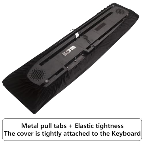 Premium Suede Digital Piano Keyboard Cover for 76-88 Keys - Dust Protection with Elastic Drawstrings & Dual Music Stand Zippers - Play Without Removing - Minimalist Pure Black