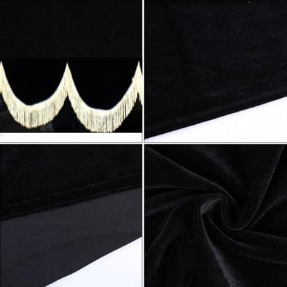 Piano Keyboard Non-Dirt Cover – Half-Covered Durable Split Curtain Design for Grand Pianos,Velvet Fabric 70x29in(Dark Green/Violet/Black)(Black) - color: Black