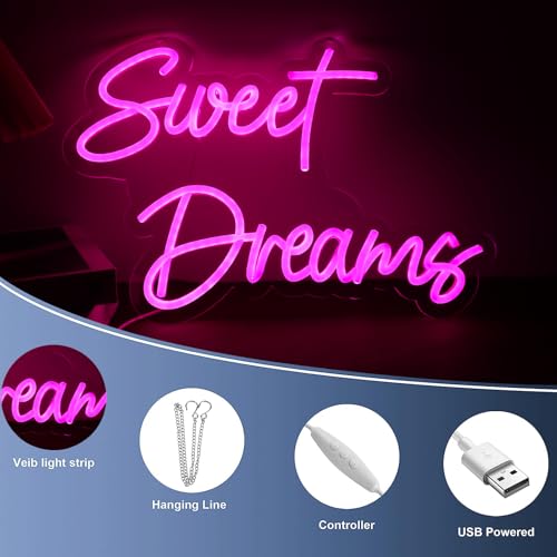 Sweet Dream Neon Signs for Wall Decor，Led Neon Light for Bedroom，Bedroom,Christmas Birthday Party Gift - style: sweet dream