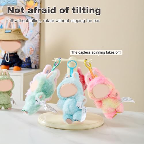 Rotating Display Case for Labubu Doll Keychains, Display Stand for Dolls, Storage case for Dolls, Dust and Moisture Proof, 360° Display - size: 6.6-inch