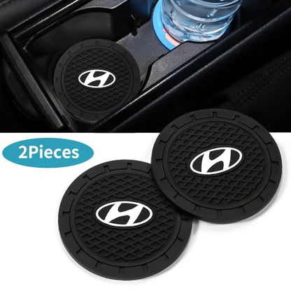 2PCS Car Cup Holder Coasters,Non-Slip Car Coasters for Hyundai Santa Fe Palisade Kona Elantra Drink Holder Compatible with ，Vehicle Inner Accessories for Cup Insert Mat,Silicone - color: Bd-xd