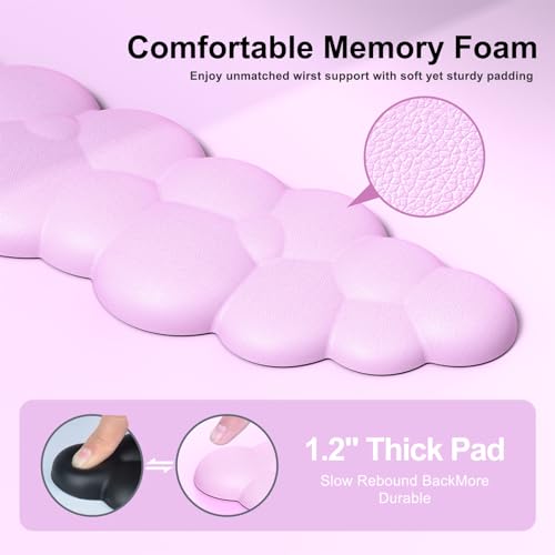 MOKURU Cloud Mouse Pad with Wrist Rest, Cloud Keyboard Wrist Rest, Mouse Pad Wrist Support, Ergonomic Keyboard Mouse Wrist Support (Pink) - color: Pink