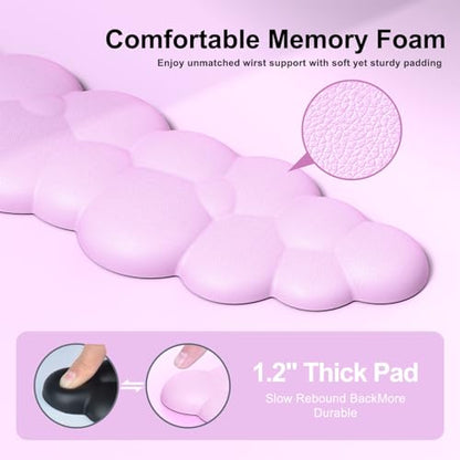 MOKURU Cloud Mouse Pad with Wrist Rest, Cloud Keyboard Wrist Rest, Mouse Pad Wrist Support, Ergonomic Keyboard Mouse Wrist Support (Pink) - color: Pink