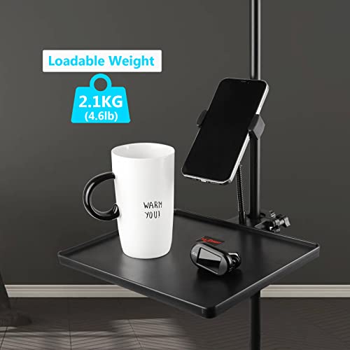 Mr.Power Microphone Stand Plastic Tray with Phone Holder, Mic Stand Clamp-On Rack Tray Holder for Most Mic Stands, for Stage, Live Streaming, Concert Performance, Karaoke (10.6" x 8") (Large) - size: Large